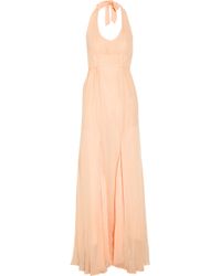Max Azria Woven Halterneck Maxi Dress - Lyst