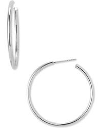 Argento Vivo Bullet Back Hoop Earrings - Lyst