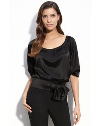 St. John Evening Liquid Satin Blouse - Lyst