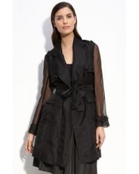 St. John Evening Silk Organza Trench Coat - Lyst