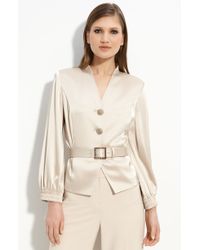 St. John Evening Satin Jacket - Lyst