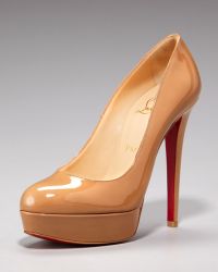 christian louboutin nude patent pumps