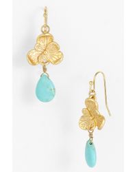 Cara Accessories Flower Stone Drop Earrings - Lyst