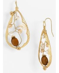 Cara Accessories Open Teardrop Earrings - Lyst