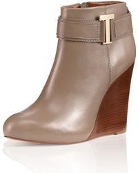 tory burch logo wedge bootie
