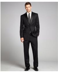 Joseph Abboud Black Wool Two Button Flat Front Tuxedo - Lyst