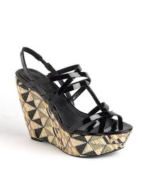 Vera Wang Lavender Tavie Patent Leather Wedge Platform Pumps - Lyst