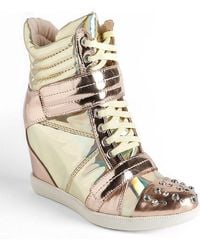 Boutique 9 Nevan Metallic Leather Wedge Sneakers - Lyst