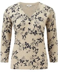 Cc 34 Sleeve V Neck Bow Printed Jumper - Lyst