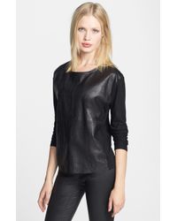 Trouvé Trouvé Perforated Houndstooth Leather Top - Lyst