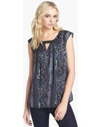 Trouvé Trouvé Front Keyhole Woven Top - Lyst