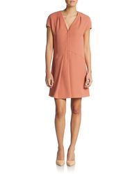 Cacharel Pleated Snap-Front Dress - Lyst