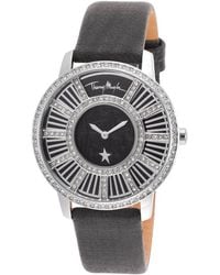 Thierry Mugler Women'S Black Genuine Leather Black Dial - Lyst