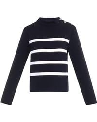 Balenciaga Funnel-Neck Striped Jersey Sweater - Lyst