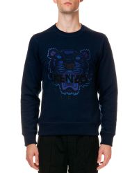 Kenzo Tiger Logo Cotton Sweatshirt - Lyst