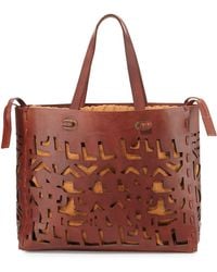 Donna Karan New York Small Laser-Cut Leather Tote - Lyst