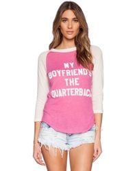 Wildfox My Boyfriend'S The Quarterback Graphic Tee - Lyst