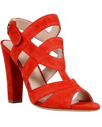 Sergio Rossi Criss-Cross High Heel Suede Sandal - Lyst