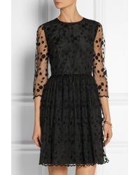 RED Valentino Layered Embroidered Tulle And Crepe Mini Dress - Lyst