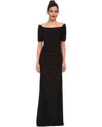 Badgley Mischka Off The Shoulder Sleeve Gown - Lyst