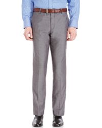 Calvin Klein Grey Herringbone Slim Fit Pants - Lyst