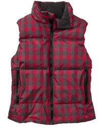 red buffalo plaid puffer vest