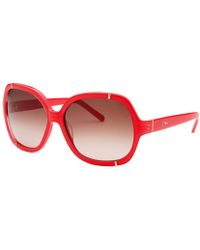 Chloé Women'S Square Red Sunglasses - Lyst