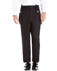 Junya Watanabe Black Cropped Suspender Pants - Lyst