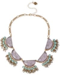 Betsey Johnson Gold-Tone Star And Cloud Cabochon Frontal Necklace - Lyst
