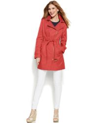 Michael Kors Michael Asymmetrical-Zip Trench Coat - Lyst