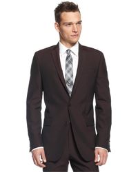 Calvin Klein X Burgundy Solid Slim-Fit Jacket - Lyst
