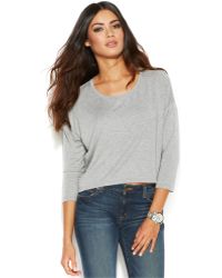Michael Kors Michael Three-Quarter-Sleeve Cropped Top - Lyst