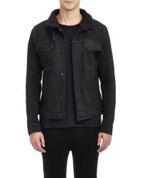 Helmut Lang Faux Sherpa-Collar Denim Jacket - Lyst