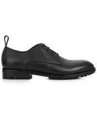 Balenciaga Grained-Leather Derby Shoes - Lyst