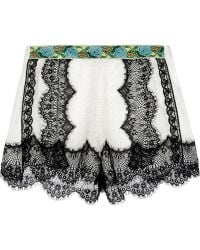Anna Sui Jacquard-Trimmed Lace Shorts - Lyst