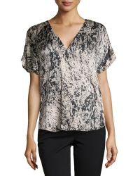 Halston Heritage Splatter Print Crossover Top - Lyst