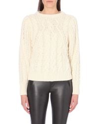 Maje Alpaca-Wool Cable-Knit Jumper - Lyst