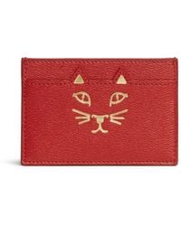 Charlotte Olympia 'Feline' Cat Face Leather Card Holder - Lyst