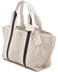 Pedro Garcia Perforated Tape Tote - Stone With Black Stripe - Lyst
