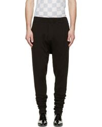 Haider Ackermann Black Ribbed Knit Dropped Lounge Pants - Lyst