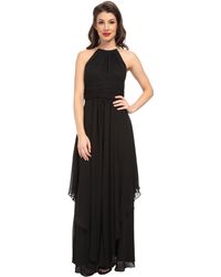 Eliza J Halter Neck Dress W/ Crisscross Waist And Long Skirt - Lyst