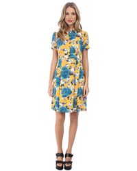 Marc By Marc Jacobs Jerrie Rose Crepe Tea Dress - Lyst