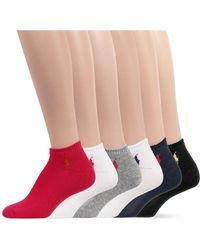 Ralph Lauren Special Value Flat Knit Sport Ped Socks 6 Pack - Lyst