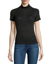Halston Heritage Short-Sleeve Turtleneck Top - Lyst