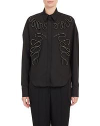 Stella McCartney Zipper Appliqué Piqué Shirt - Lyst