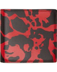 Alexander McQueen Black And Red Leather Bifold Wallet - Lyst