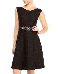 Eliza J Textured Glitter Fit & Flare Dress - Lyst