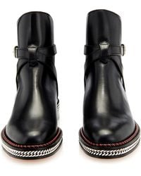 Christian Louboutin Chain Leather Chelsea Boots - Lyst