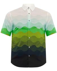 Jonathan Saunders Short-Sleeved Wave-Print Shirt - Lyst