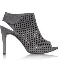 Pedro Garcia Sofia Perforated Suede Peep-Toe Boots - Lyst